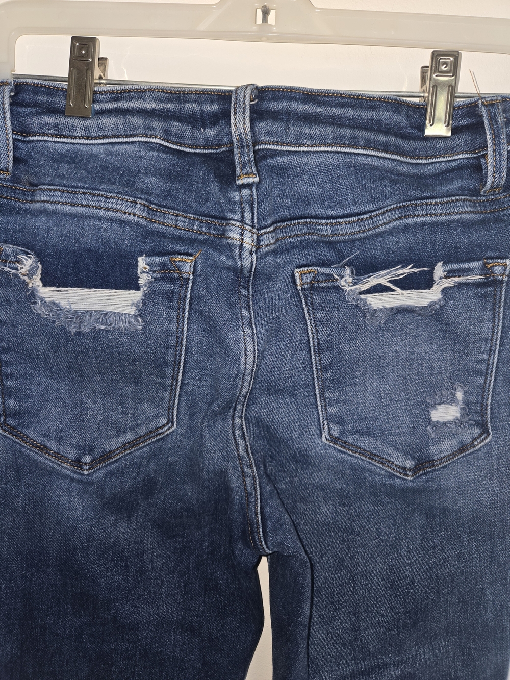 Flying Monkey Blue Distressed Skinny Jeans with Frayed Hem & Pockets Womens 27 - Picture 8 of 13